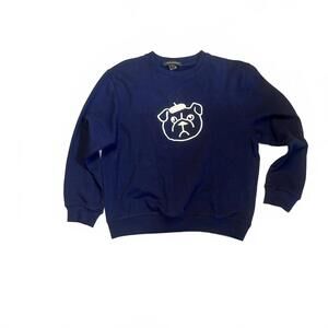 French Connection "Frenchie" Dog Navy Pullover Size Small